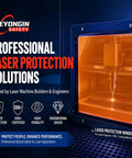 Straight Up Heavy Duty Laser Safety Window Orange Polycarbonate Sheet For 190 To 540 Nm OD6 Plus 40 Percent VLT in laser cutter.