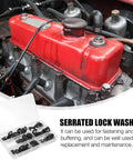 Internal Tooth Lock Washers Push On Clips Fasteners Assortment Kit 340 Pieces with engine and storage case detail