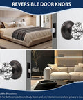 5 Pack Glass Door Knobs With Dope Oil Rubbed Bronze Rosettes For Privacy On Bedroom And Bath Doors Keyless Interior Door Handles With Diamond Shape Crystal Glass Zinc Alloy Base