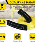 Two Pack Beefy 10 Ft Nylon Lifting Slings 1 Inch Wide Heavy Duty Web Straps With Flat Eye Ends images showing yellow webbing.