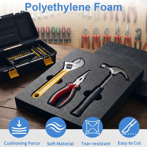 Top Shelf Polyethylene Foam Sheets 3 Pack Case Inserts For Moving And Storage Soft Protective Cushioning Smooth Fit No Sweat Gotta Stock These Everyday Essentials with tools in foam.