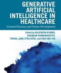 Book: Generative Artificial Intelligence in Healthcare, blue cover with CRC Press logo and blue watercolor artwork.