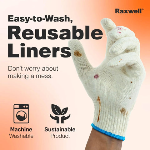 Dual Layer Heat Defense BBQ Gloves cotton liner being worn, showcasing machine washable and sustainable features.
