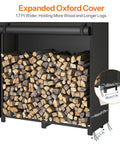 Adjustable Firewood Rack With Cover For Indoor And Outdoor Use, Heavy Duty Log Holder With Weatherproof Oxford Fabric Cover