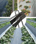 Heavy Duty 4 Inch Black Galvanized Landscape Staples 25 Pack 11 Gauge U Shaped Ground Stakes Anti Rust for Weed Barrier