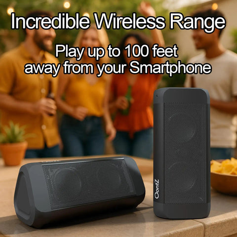 Big Bass Portable Bluetooth Speaker With 14 Watts Of Power And Room-Filling Sound For Outdoors And Home, 100 Ft Wireless Range