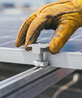 Premium Aluminum Solar Panel Mid Clamp Bracket For Roof Mount No Drill Setup No Sweat Slide Nut Design Bulletproof Hold for secure installation.