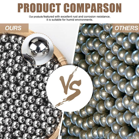 Product comparison of 630 Pcs Badass Stainless Steel Bearing Ball Assortment Kit Imperial 12 Sizes 304 precision balls.