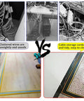 Comparison of cluttered wires versus organized cables with Heavy Duty Cable Management Sleeve For Cords And Wires Pro Grade Floor Protector Tubing