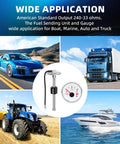 Hotshot Ready Five-Inch Fuel Sender and Gauge Kit crafted from top shelf 316 stainless steel, shown with cars and boats.