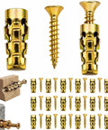 6x14mm Short Expansion Screws For Cabinet Hinge Repair And Stripped Thread Restoration Kit shown in zinc plated steel.
