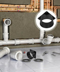 Cabilock Abs Square Air Vent Duct Connector Flange Plastic Outlet Adaptor for Heating Ventilation System near pipes.