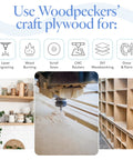 Image showcasing uses for Baltic Birch Plywood Sheets 6 mm Thick 1/4 X 12 X 24 Inch Pack Of 6 B/BB Grade Craft Wood, including CNC cutting.