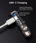 Rechargeable USB C EDC Flashlight Keychain Mini Light 650 Lumens Ultra Bright Compact Pocket Torch charging view