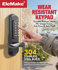 Mechanical Door Lock With Handle Keypad Entry Left Handed Lever Lock For Single Hole Doors Keyless Access Not Deadbolt