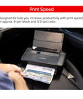 On The Go Wireless Portable Printer With 50 Sheet Paper Tray And 1.44 Inch Display printing in a car seat