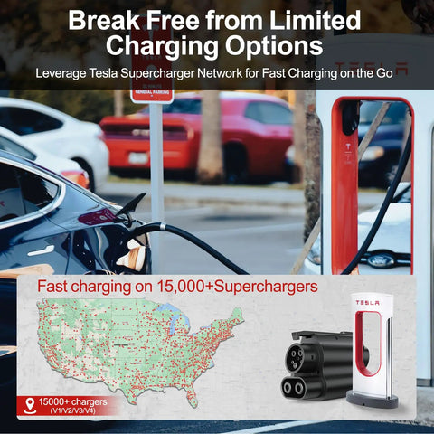 Nacs To Ccs1 Adapter For Tesla Superchargers Bringing Hella Smooth 300Kw Dc Fast Charging To Ford Rivian And Gm Electric Vehicles For No Stress Long Distance Drives at Tesla charging station.