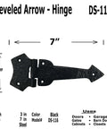 Two 7 Inch Beveled Arrow Decorative Iron Hinges For Doors Gates Cabinets And Barn Doors Built Tough With Olde World Charm Black Finish Plus Mounting Screws