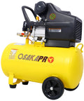 This Bad Boy 13 Gallon Air Compressor Is A Total Game Changer For Your Shop! With 45HP Power And Oil Lubricated Guts, It Cranked Out Heavy Duty PSI Like Nobody's Business. Portable yellow oil lubricated air compressor with 13-gallon tank and wheels.