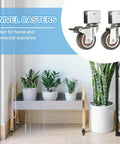 2 Inch Caster Wheels 4 Pack With 2 Brakes And 2 Swivel Casters For Furniture Office Chairs Carts And Cabinets shown in room setting