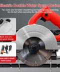 Back view of Electric Double Water Spray Device for Precision Electric Tile Chamfer Machine With 43 Degree Angle Cutter.