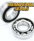 Top Rate B98 C3 Precision Blade Spindle Bearings Six Pack Built Like A Brick With High Temp Synthetic Grease For A Smooth Zero Hassle Machine Tune Up, showing two precision spindle bearings with removable seals.