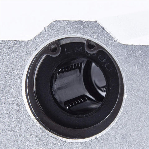 Linear Bearing Slider Set SCS6UU To SCS16UU For CNC And 3D Printer Builds Includes Two SCS8UU Bearings For Ultra Smooth Motion And DIY Friendly Precision Machine Upgrades, close-up installed bearing housing