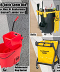 Heavy Duty 4 Inch Swivel Casters Featuring No Sweat Setup on Rubbermaid mop bucket and laundry cart for easy mobility.