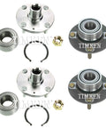 Front And Rear Wheel Bearing Hub Assembly Kit For Hyundai Elantra Fwd with heavy duty bearings and components for smooth ride.