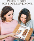 Two women holding a DIY Book Nook Kit European Arcade Street Scene With LED Lighting 3D Wooden Puzzle Miniature House box.