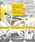 Professional Industrial Grade Steam Cleaner 3000W with large tank demonstrating efficient steam cleaning of surfaces.