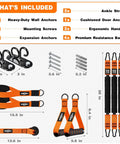 Heavy Duty Stackable Resistance Bands With Wall Anchor And Door Mount For Home Gym Upgrade, includes bands, straps, and anchors.