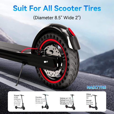 8.5x2 Inch Solid Tire For Electric Scooters No Flats Long Lasting Durability Compatible With Xiaomi M365 Pro