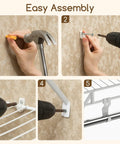 Easy assembly process of Built Tough Wall Mounted Closet Shelves Featuring Ventilated Heavy Duty Metal Wire Organizers.