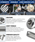 M6 Thread X 12mm Security Torx Pan Head Machine Screws With Bit 304 Stainless Steel 18 8 Tamper Proof Bolts showing features and deep threads.