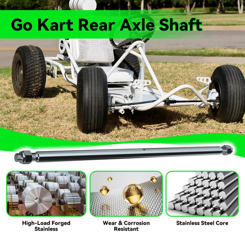 Universal 40 Inch Go Kart Rear Axle Kit for ATVs Quads Dune Buggies and Trailers Tough Heavy Duty Live Axle Shaft