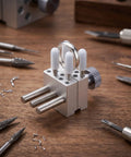 Ultra Portable Mini Vise For Hobbyists And Crafters, A Multi Function Tabletop Bench Clamp For Model Building, Painting, Soldering, Jewelry Making, And Tiny Parts Handling With Locking, No Slip Grip on wood bench