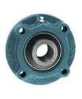 UCFCX05 25mm Piloted Flange Sealed Ball Bearing Unit, Medium Duty Set-Screw Locking with Cast Iron FCX05 Housing, front view
