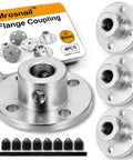 Heat-treated 8mm flange couplings for RC motors provide rugged, precise shaft joins in compact builds with four steel connectors.