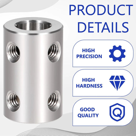 Two Pack 8mm to 8mm stainless steel shaft couplers with high precision and hardness for 3D printer motors and driven gears