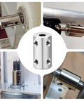 Six Piece 8mm Shaft Couplers Set delivers secure, rigid, set screw connections for dual 8mm shafts in machines and robots, steel finish