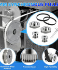 8mm synchronous pulley set with aluminum alloy gears and belts for precision machinery with high flexibility