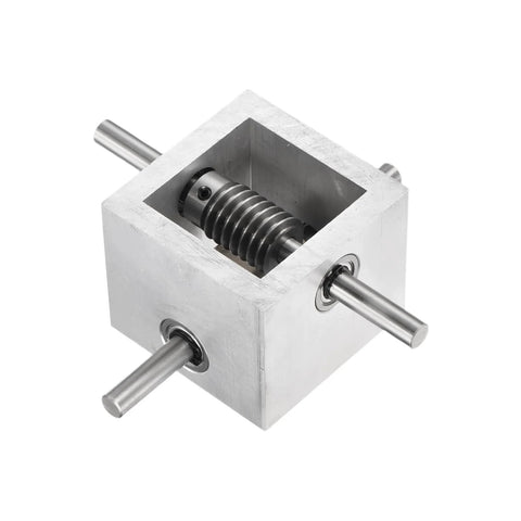 Right Angle Worm Gearbox 90 Degree 1To30 Reduction 1 Module 30 Teeth 8mm Shaft Aluminum Frame Lightweight Durable