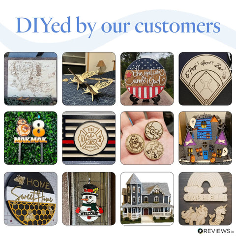 Customer DIY projects using Baltic Birch Plywood Sheets 6 mm Thick 1/4 X 12 X 24 Inch Pack Of 6 B/BB Grade Craft Wood for various crafts.