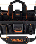 Heavy Duty 19 Pocket Tool Tote For HVAC Technicians And Electricians, Rugged Organizer Bag With Socket Pockets, MOLLE Loops, Tape Clip