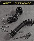 110mm Adjustable Bike Stem Riser For 31.8mm Handlebars 0-60 Degree Handlebar Extender with tools and accessories laid out
