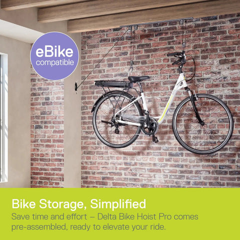 Ceiling Bike Hoist Pro Two Pack Hassle Free Assembly And Preassembled Bike Hangers For Garage Storage Holds Up To 100 Lbs