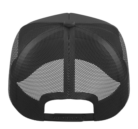Close-up view of the adjustable mesh back of the Evolution Graphic Plumbing Trade Trucker Hat.