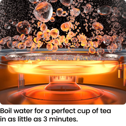 Close-up of Boil Dry Protection feature on Gooseneck Electric Kettle 0.8L Fast Boil For Pour Over Coffee And Tea With One Touch Operation