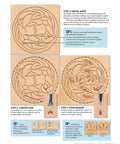 Leather Crafting Starter Guide With Step By Step Techniques For Beginners Includes Pattern Prep Tools Stamps Embossing Stitching Braiding Finishes And Project Ideas To Kickstart Your Handmade Leather Journey showing floral carving steps with tools.